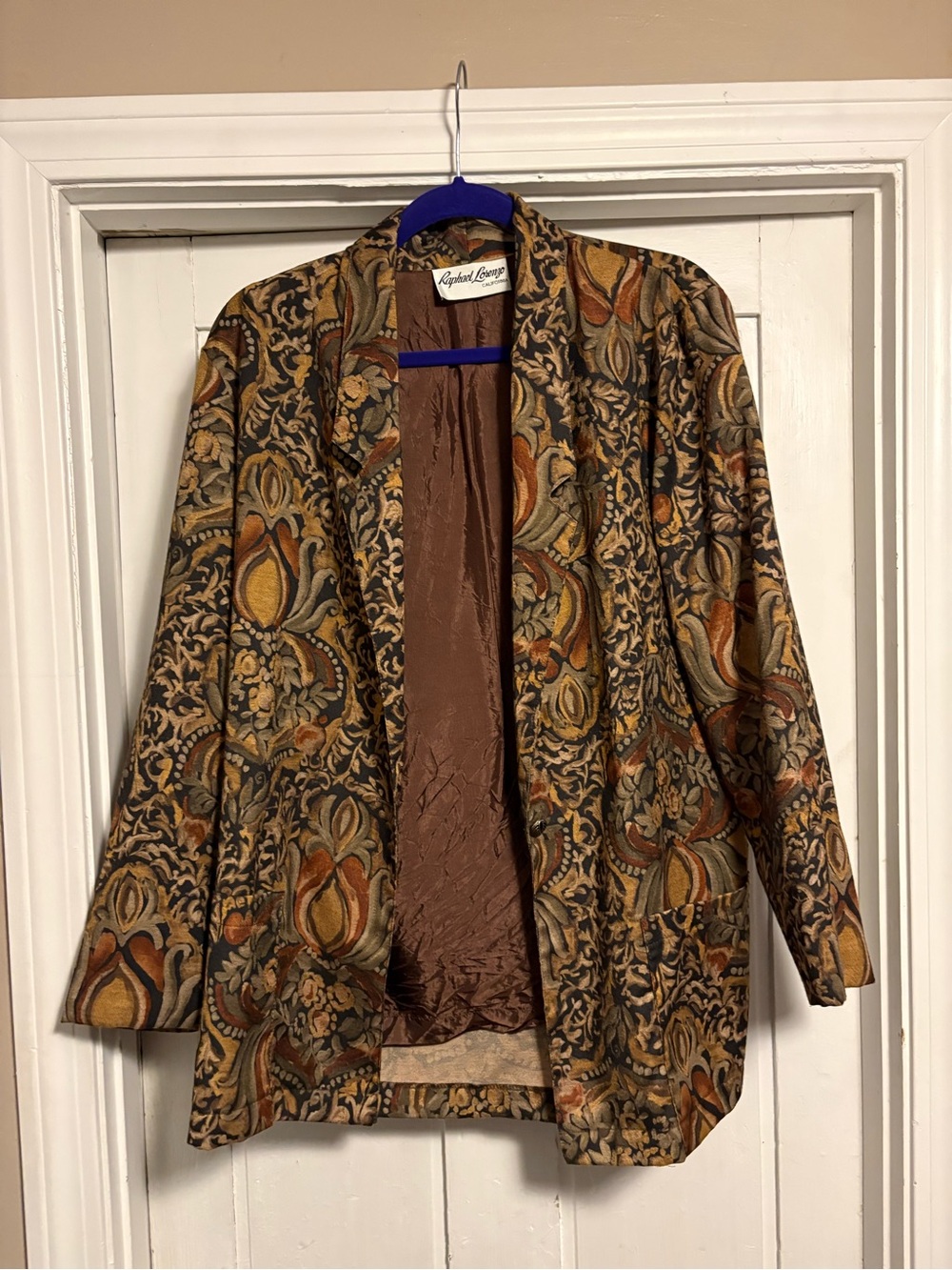 Raphael Lorenzo Tapestry Blazer in Brown & Gold Tones